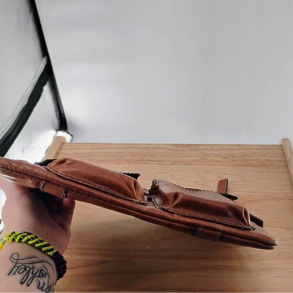 Brown Leather Clutch - Fossil Brand many compartments and divisions genuine - Picture 7 of 7